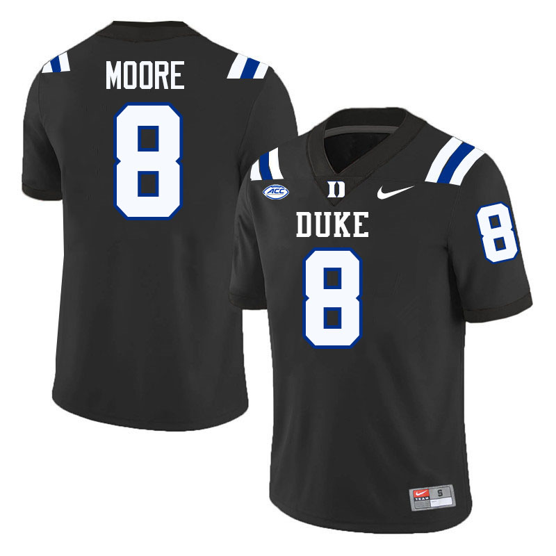Duke Blue Devils #8 Jayden Moore College Football Jersey Stitched-Black
